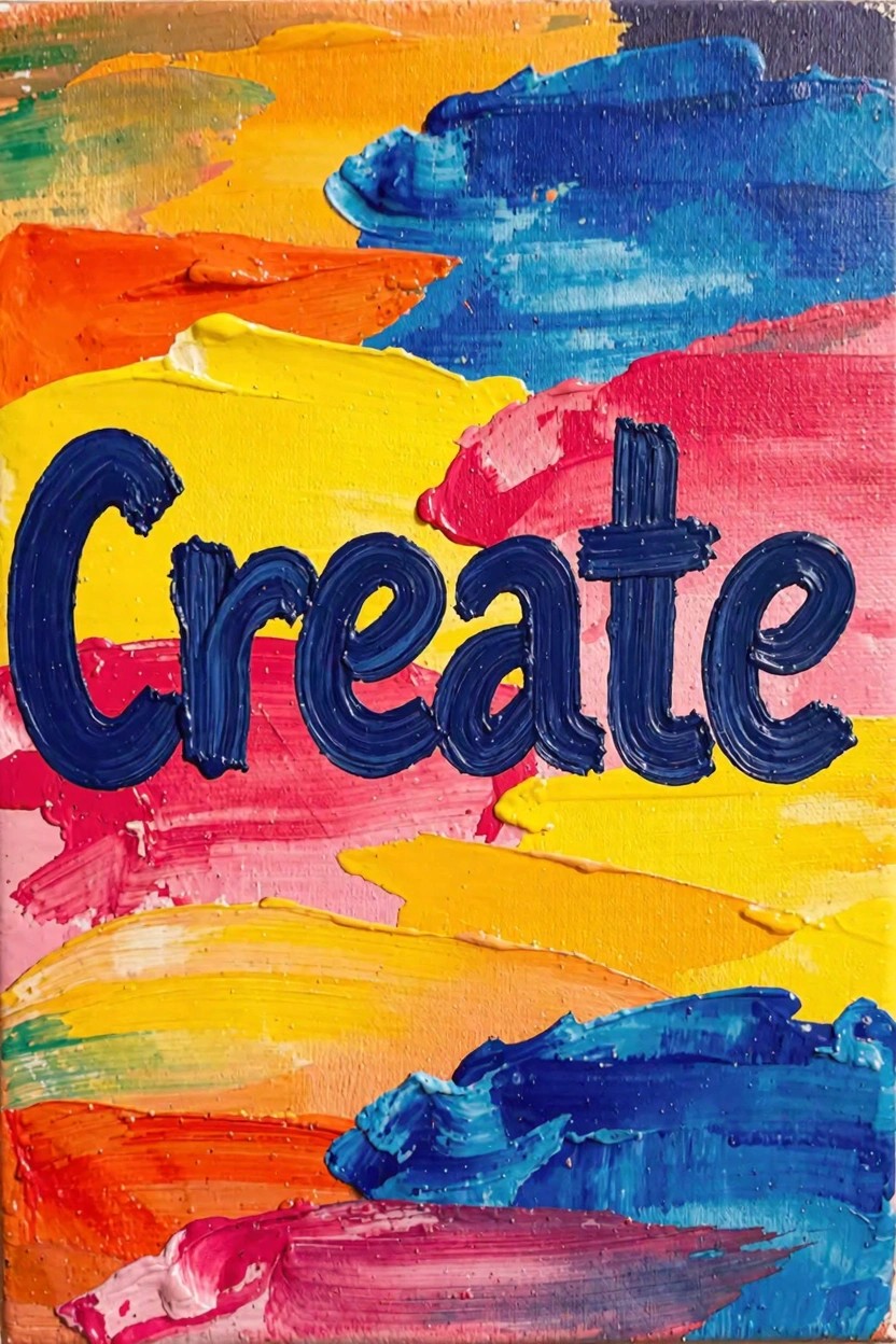 Acrylic painting of bold blue 