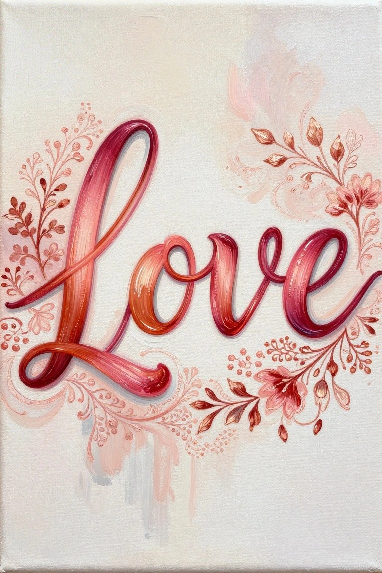 Red-orange cursive 